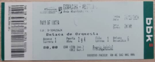 Paco de Lucia entrada